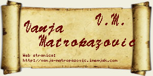Vanja Matropazović vizit kartica